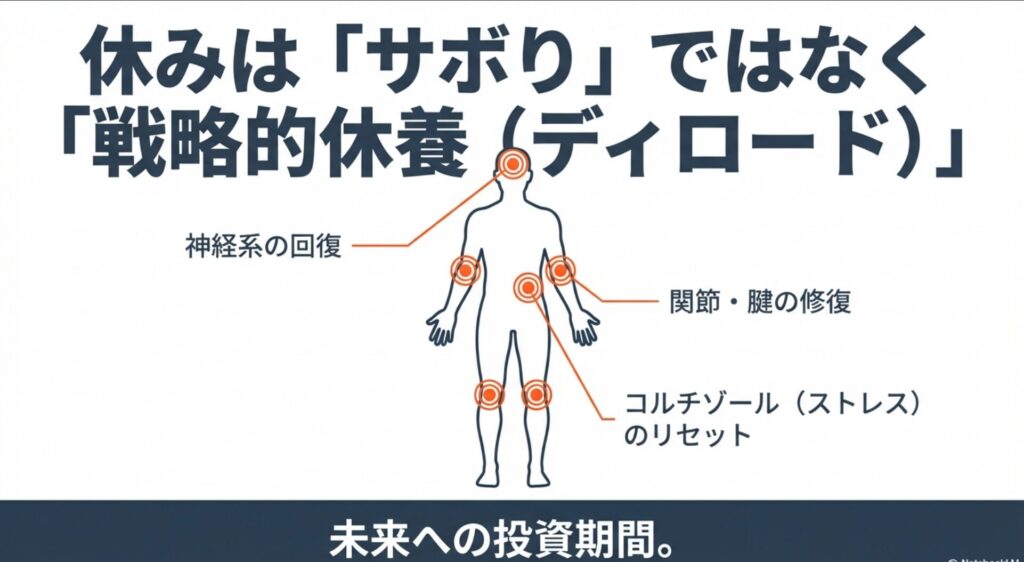 神経系の回復、関節・腱の修復、コルチゾールのリセットというディロードの役割