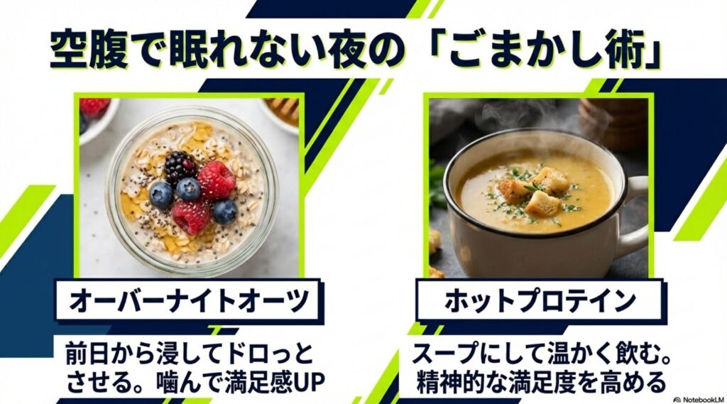 満足感を高めるオーバーナイトオーツと精神的に満たされるホットプロテインスープの紹介