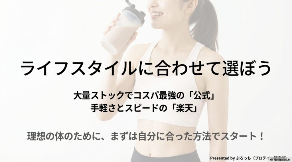 理想の体のために自分に合った方法でスタートしようという締めくくりのメッセージ