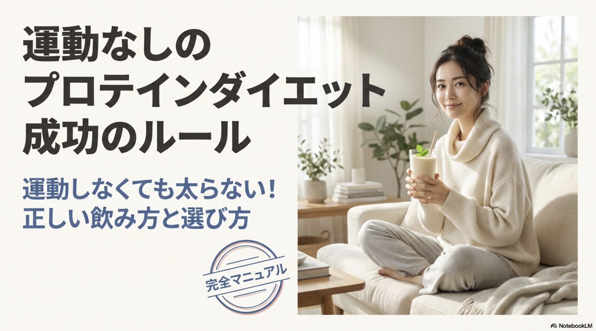 運動しなくても太らないプロテインの飲み方と選び方の完全マニュアル表紙