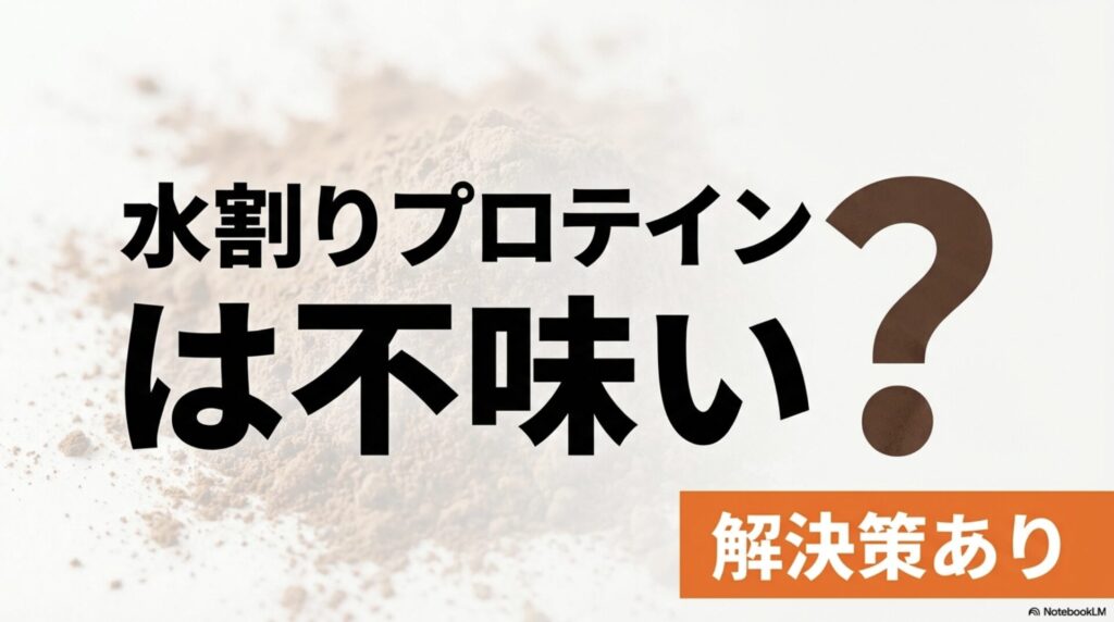 水割りプロテインがまずい悩みを解決するための解説スライド表紙