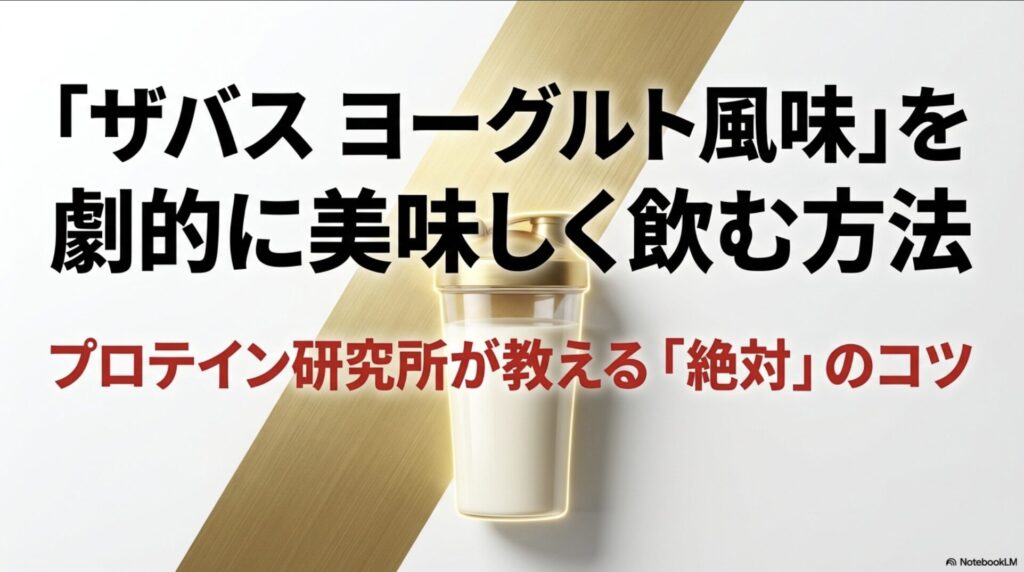 プロテイン研究所が教えるザバス・ヨーグルト風味を劇的に美味しく飲むための絶対のコツのタイトルスライド