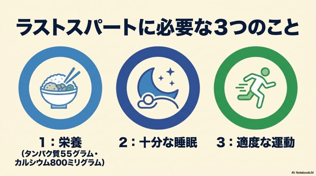 身長を伸ばすために必要な栄養・睡眠・運動の3つのポイント